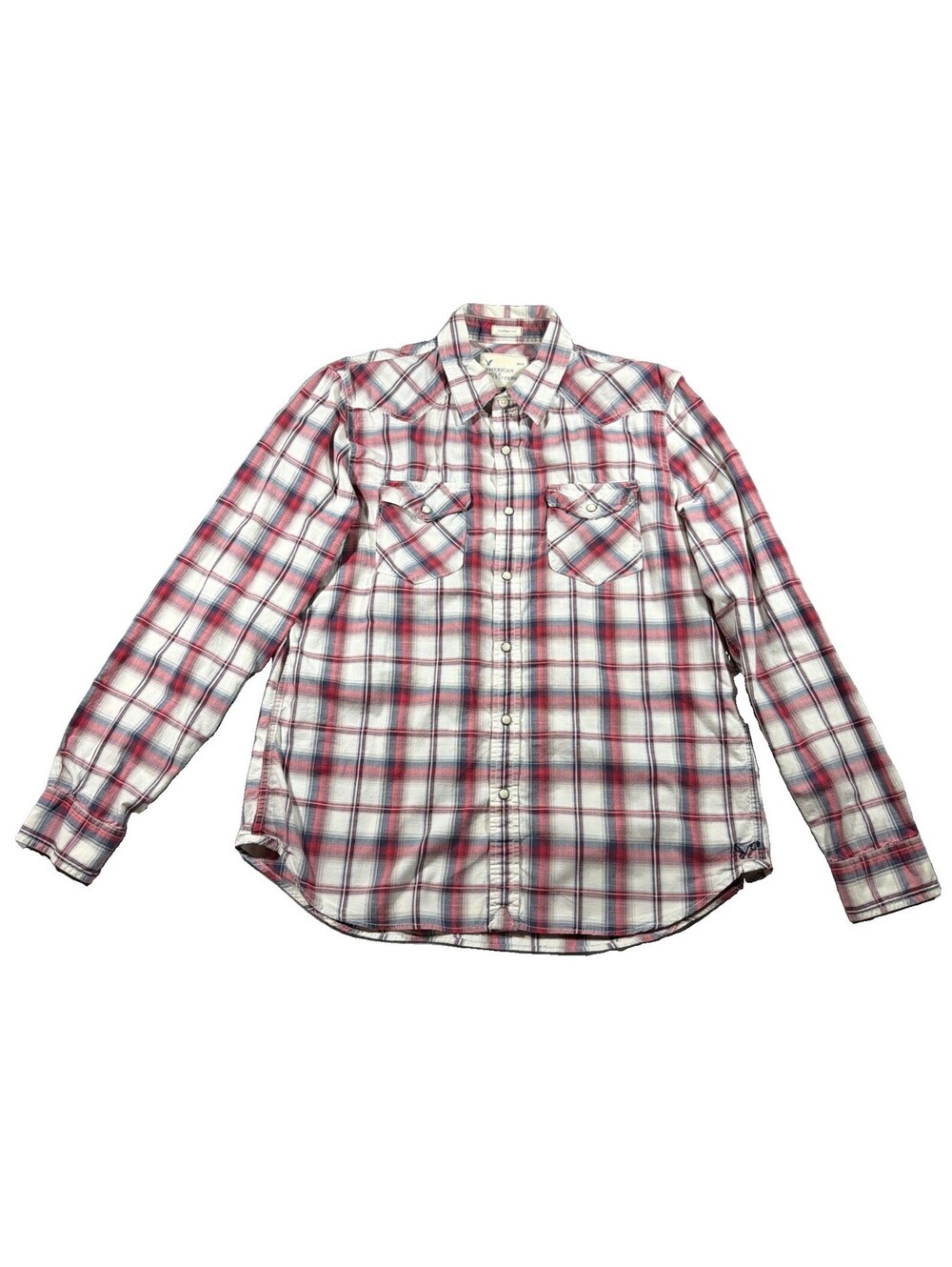 American Eagle Outfitters Men's Long Sleeve Western Plaid Shirt Large 0153